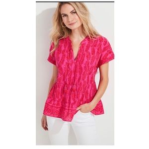 NWT Vineyard Vines painted palm tiered top